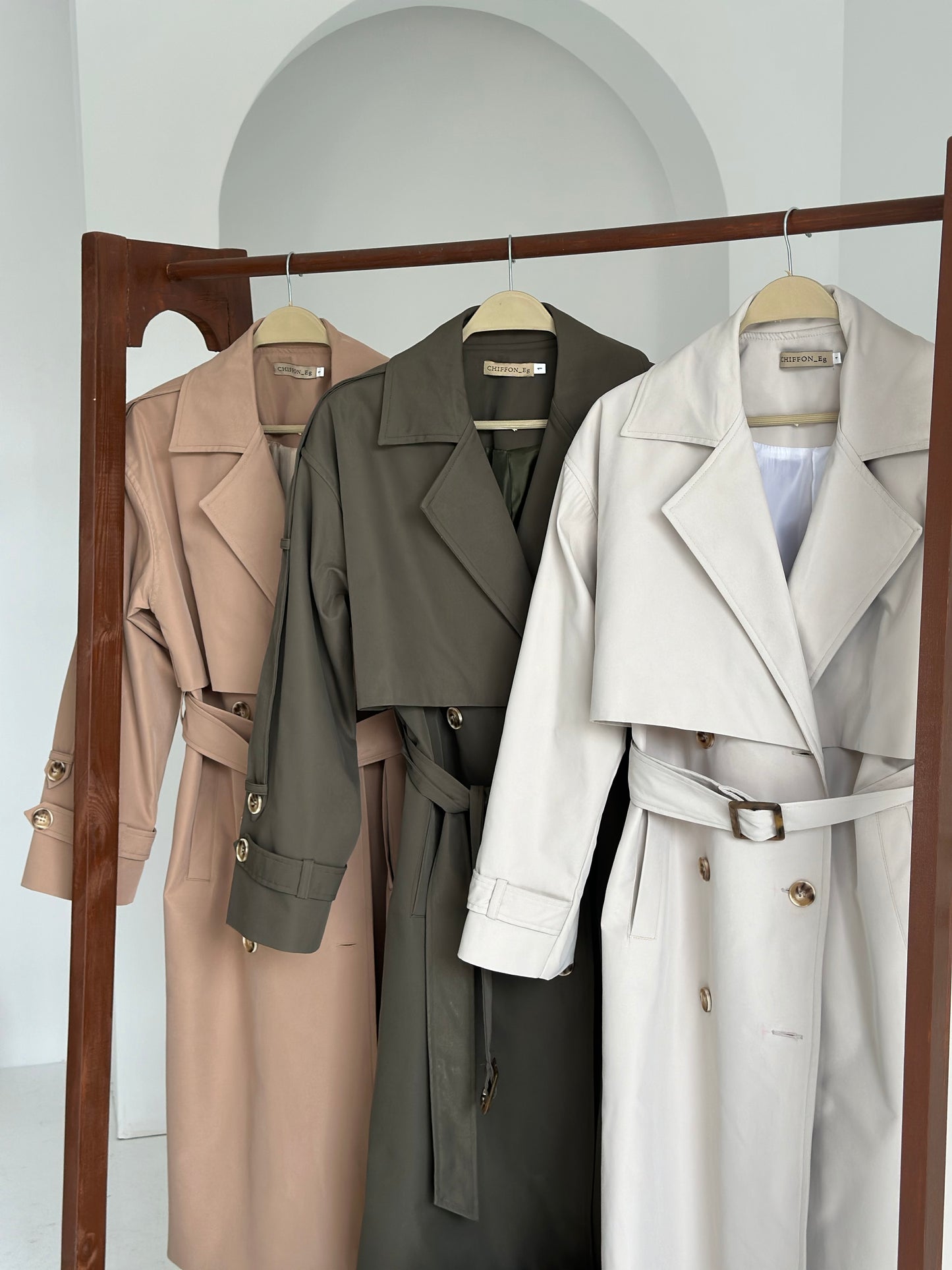 Long Trench Coat- Creme