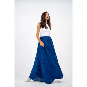 103 blue cut pillise skirt