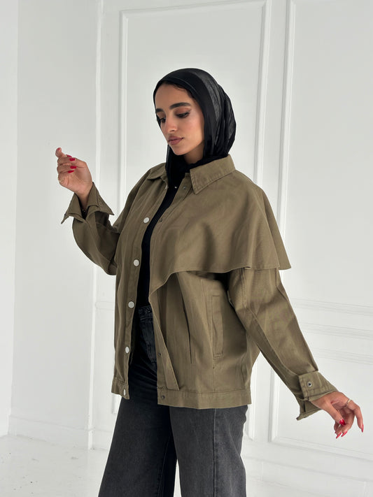 Flying denim jacket- olive