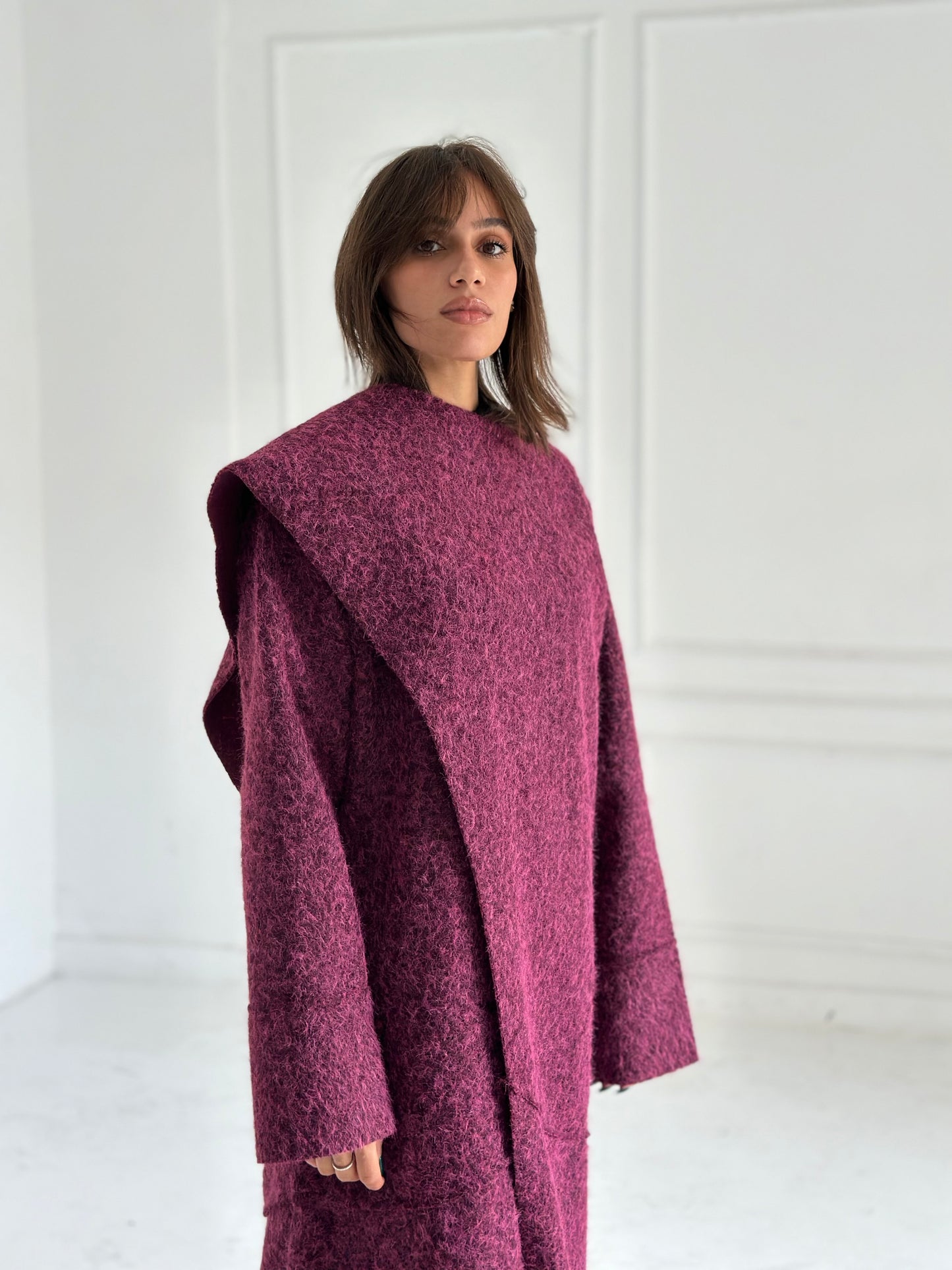 Shall mohair kimono - Burgundy