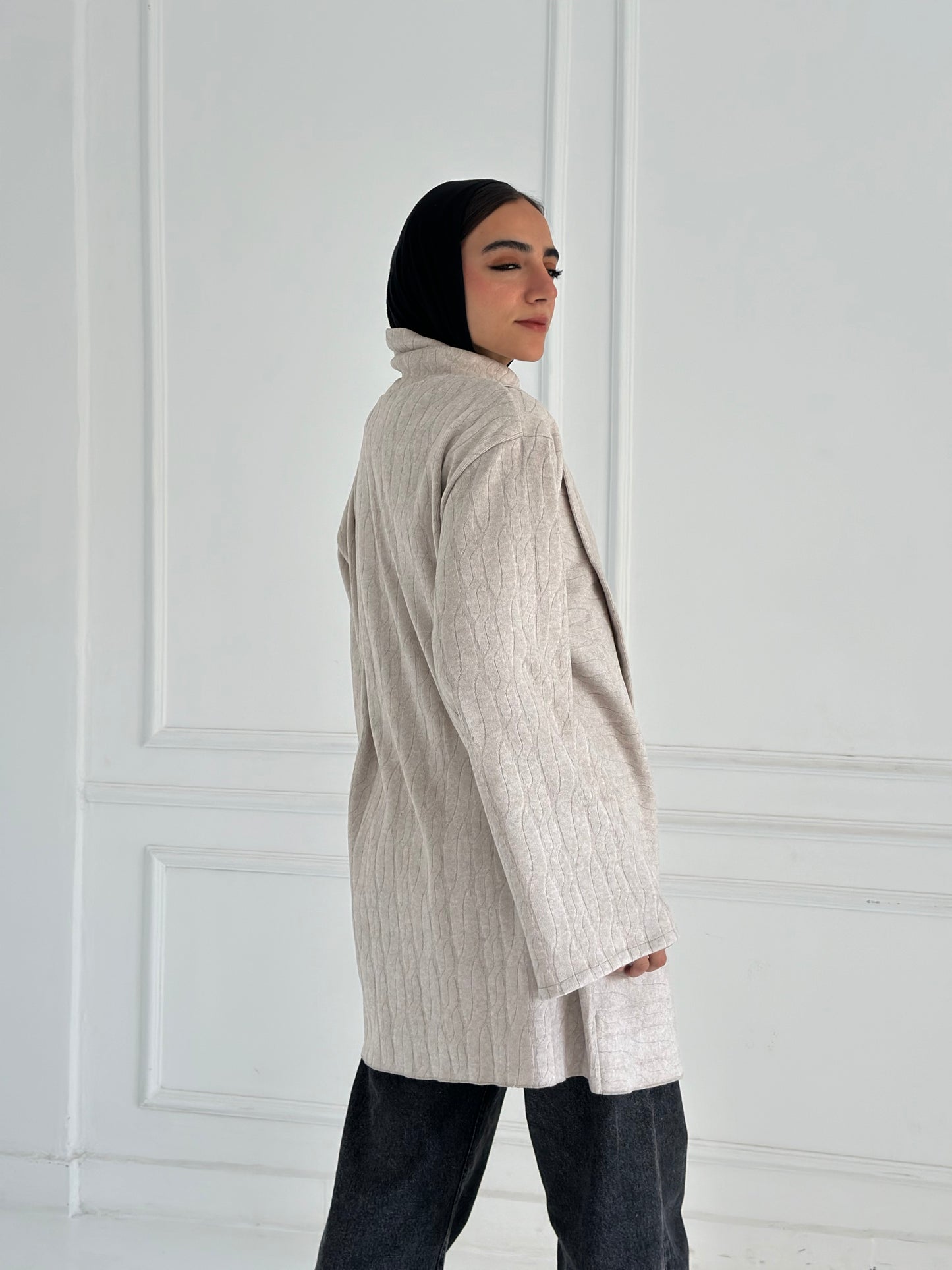 High & low wool top -baje