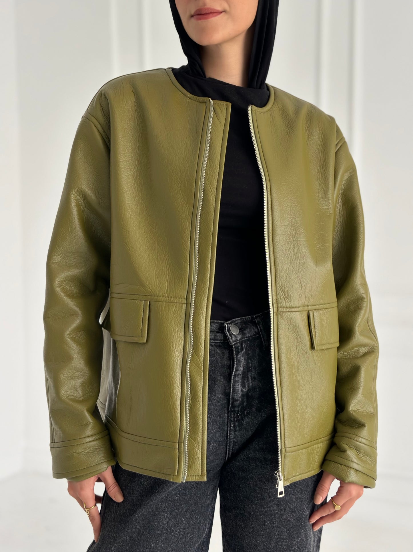 Leather jacket -green