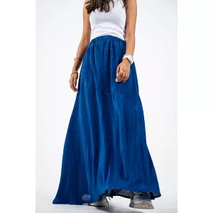 103 blue cut pillise skirt