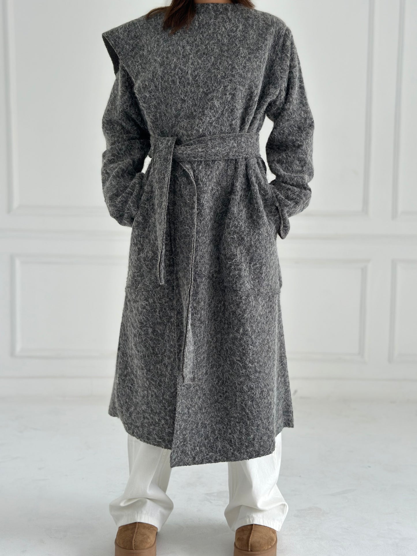 Shall mohair kimono - Gray