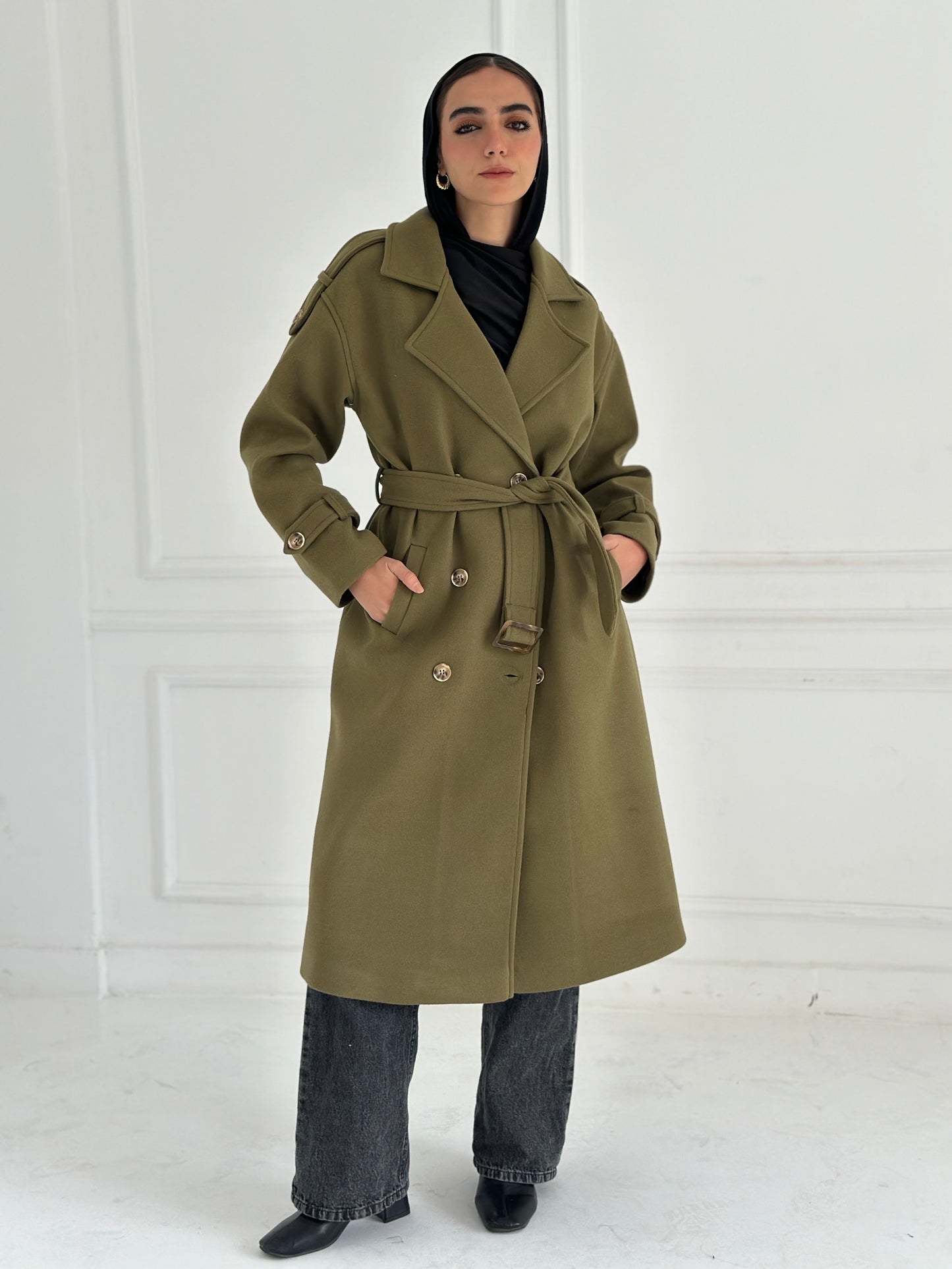 Gokh long jacket - olive