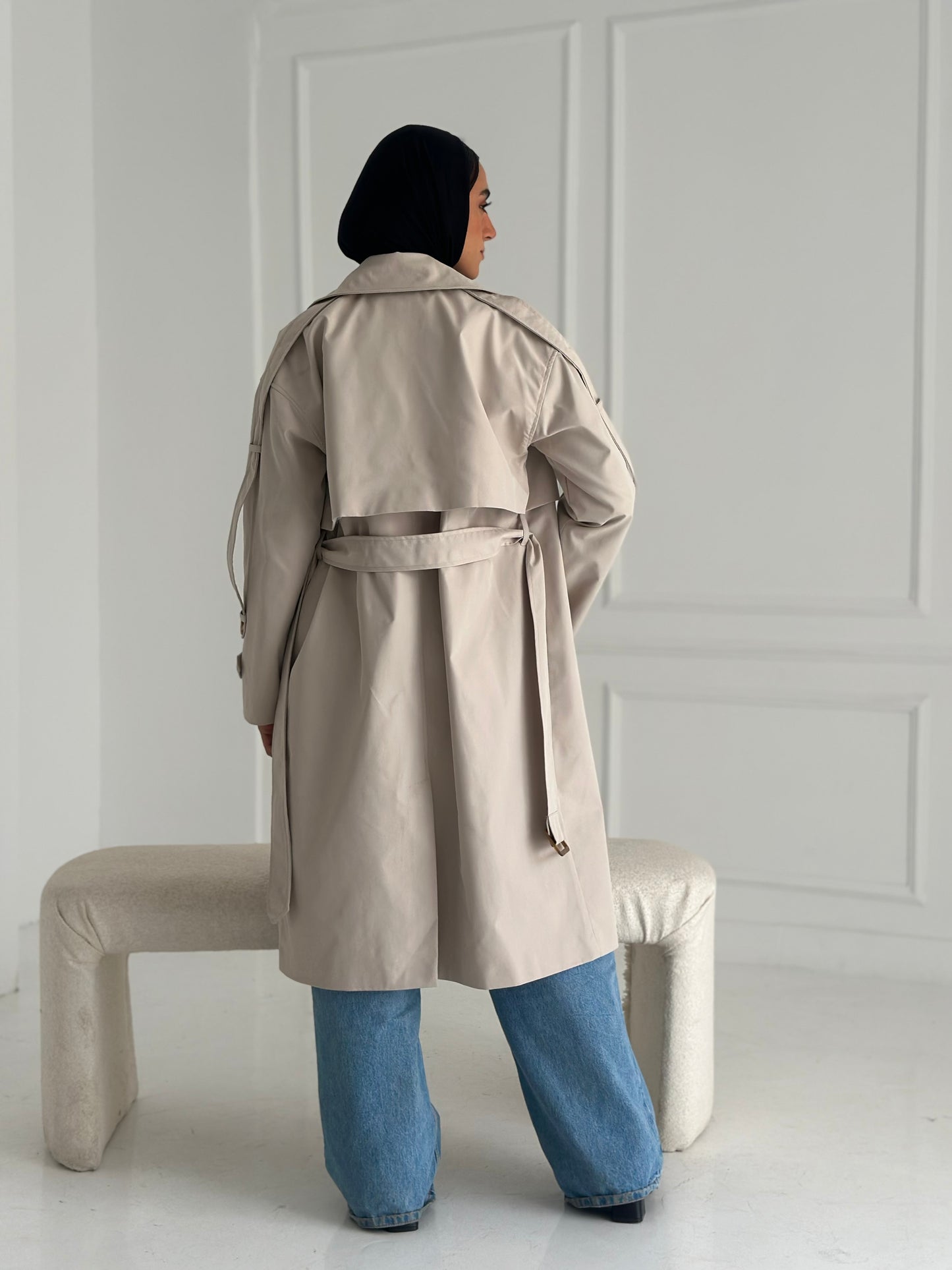 Long Trench Coat- Creme