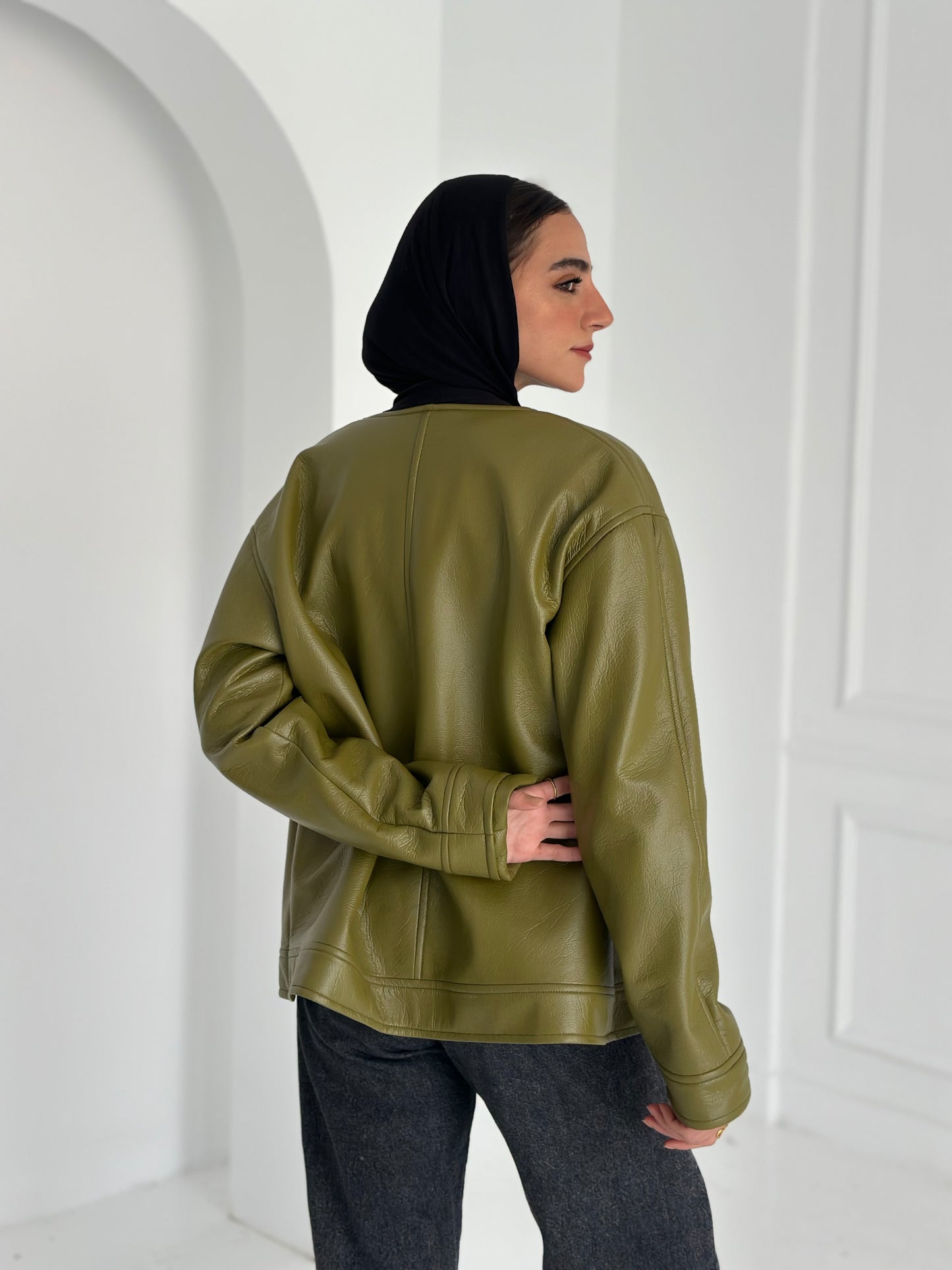 Leather jacket -green