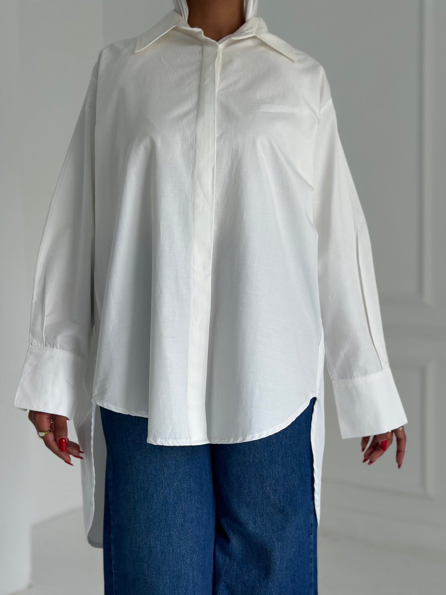 Oversized Basic shirt- White