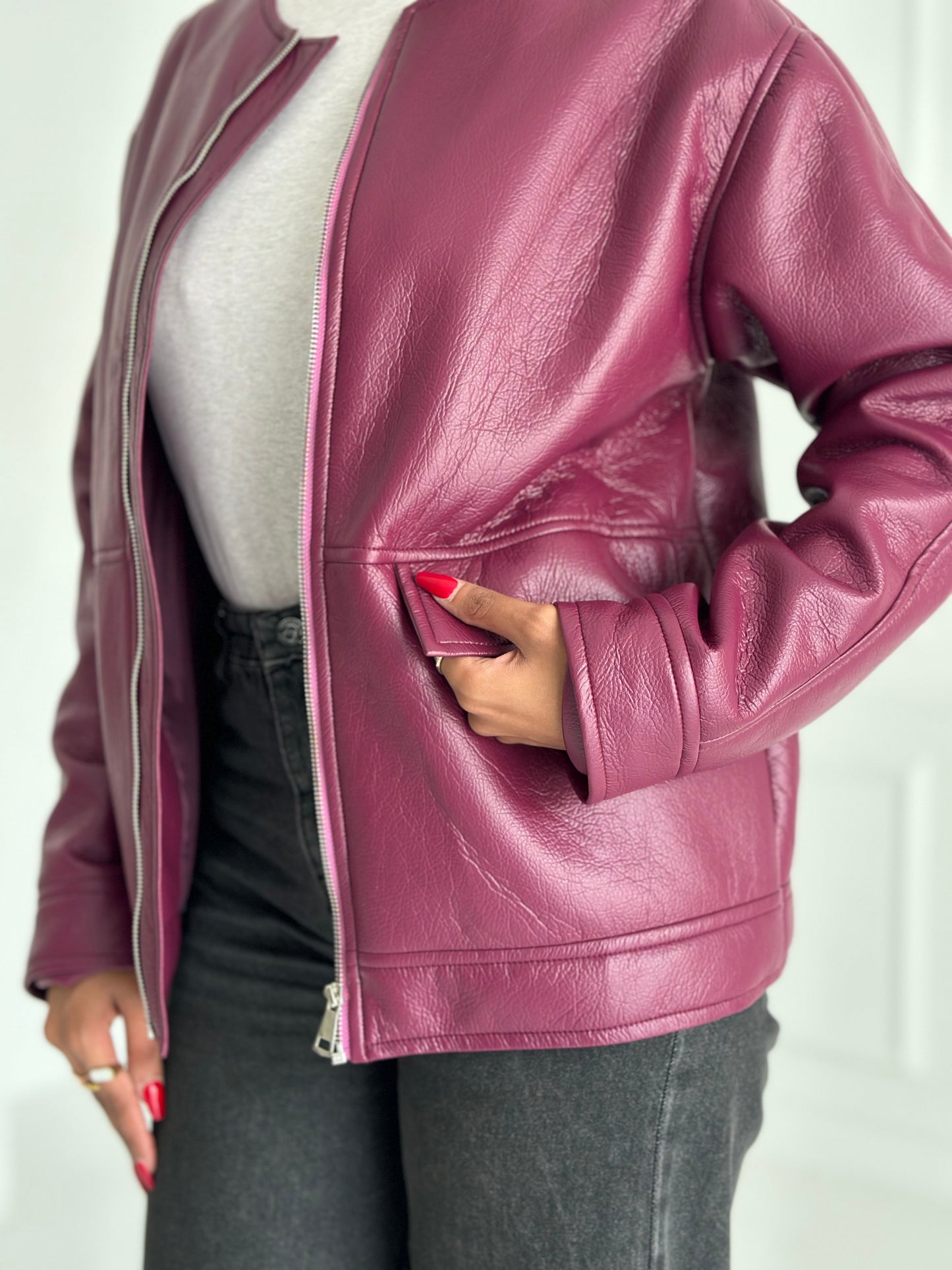 Leather jacket- burgandy