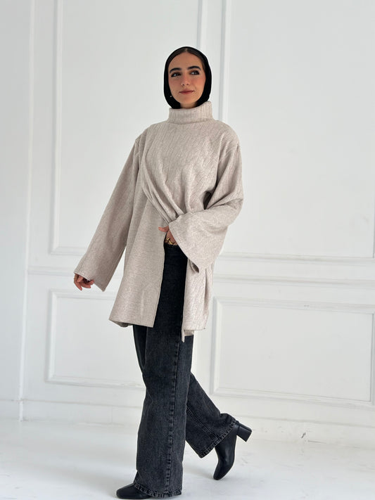 High & low wool top -baje