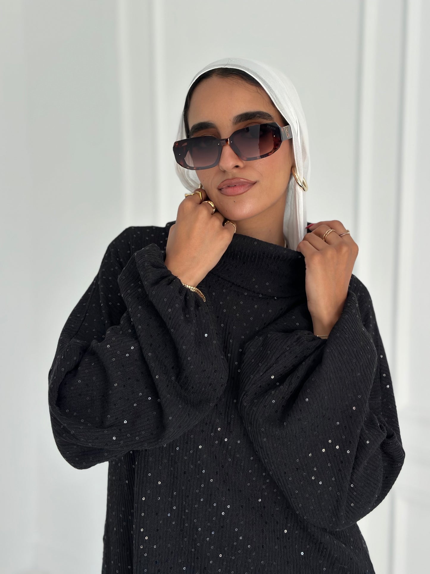 Sparkling top - black