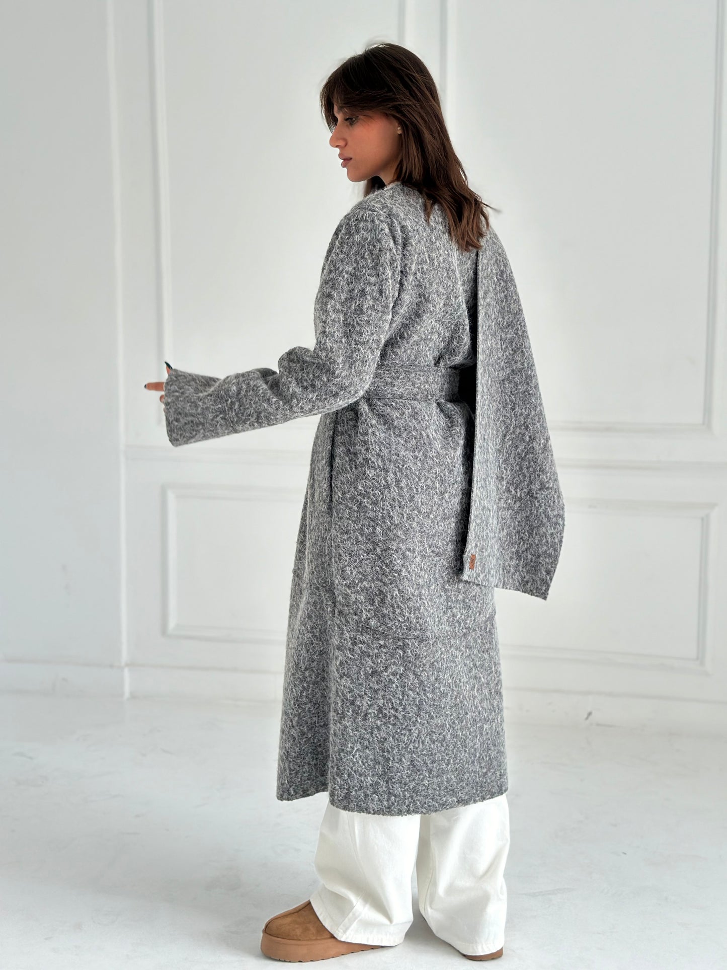 Shall mohair kimono - Gray