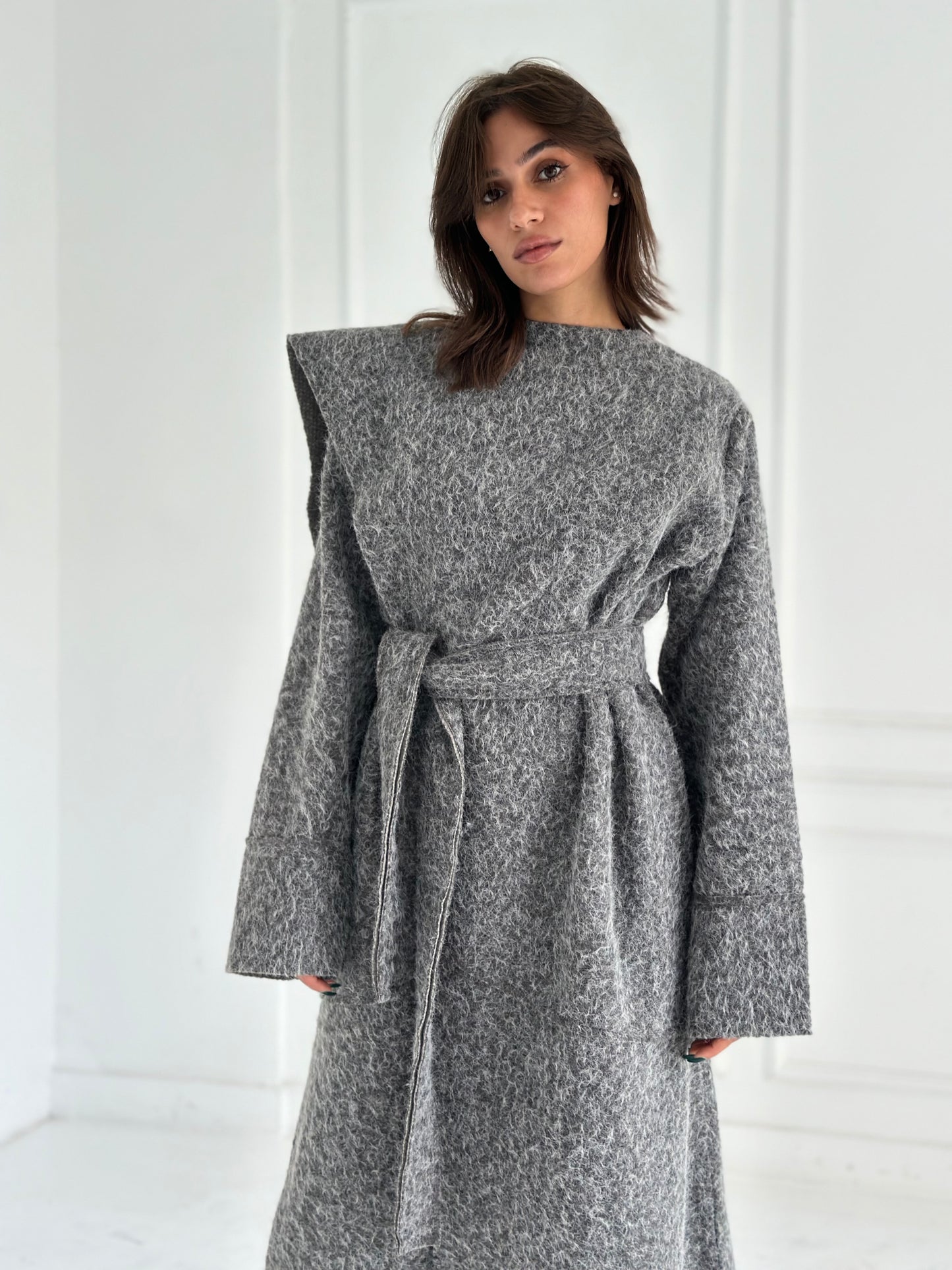 Shall mohair kimono - Gray