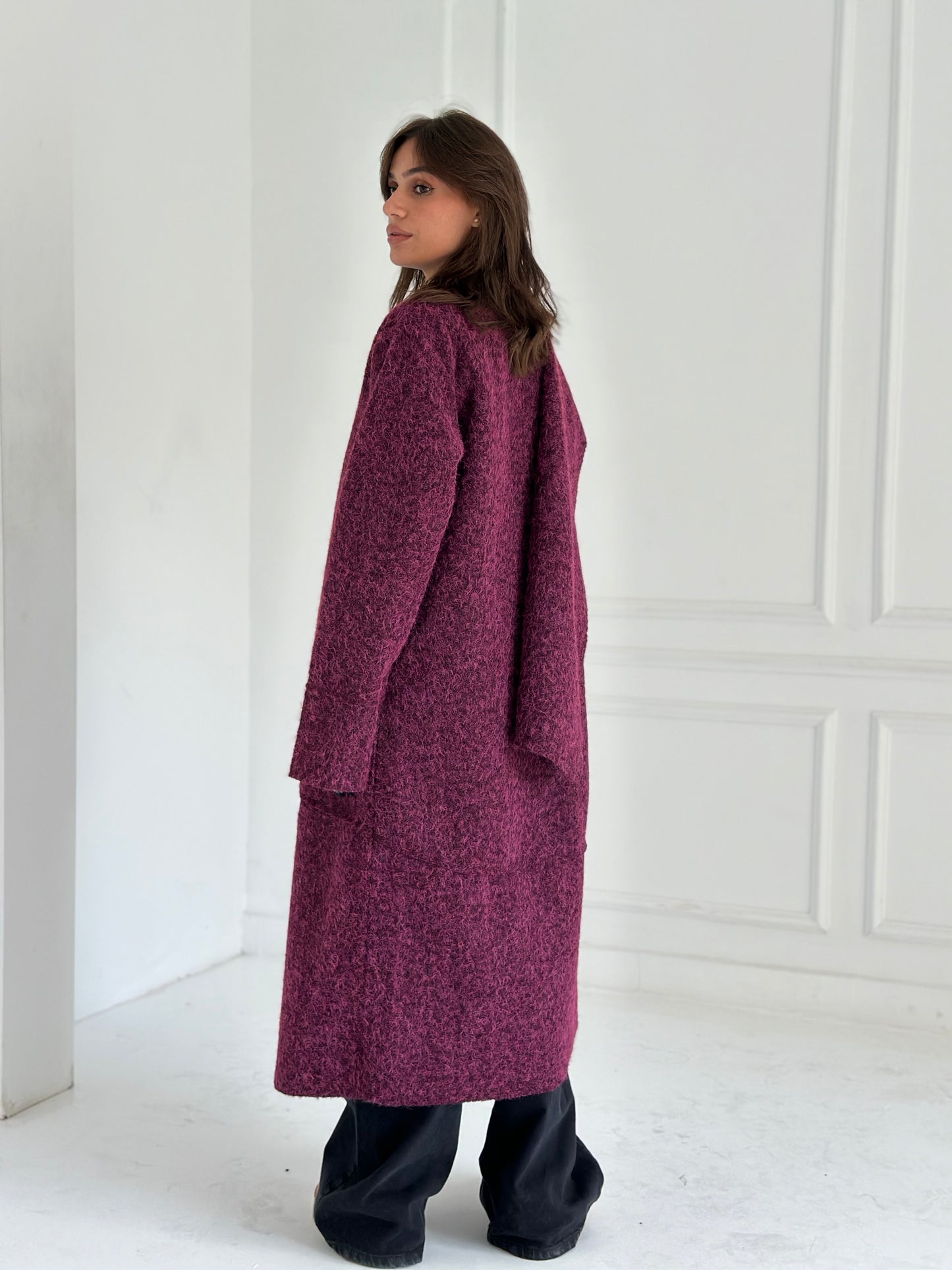 Shall mohair kimono - Burgundy