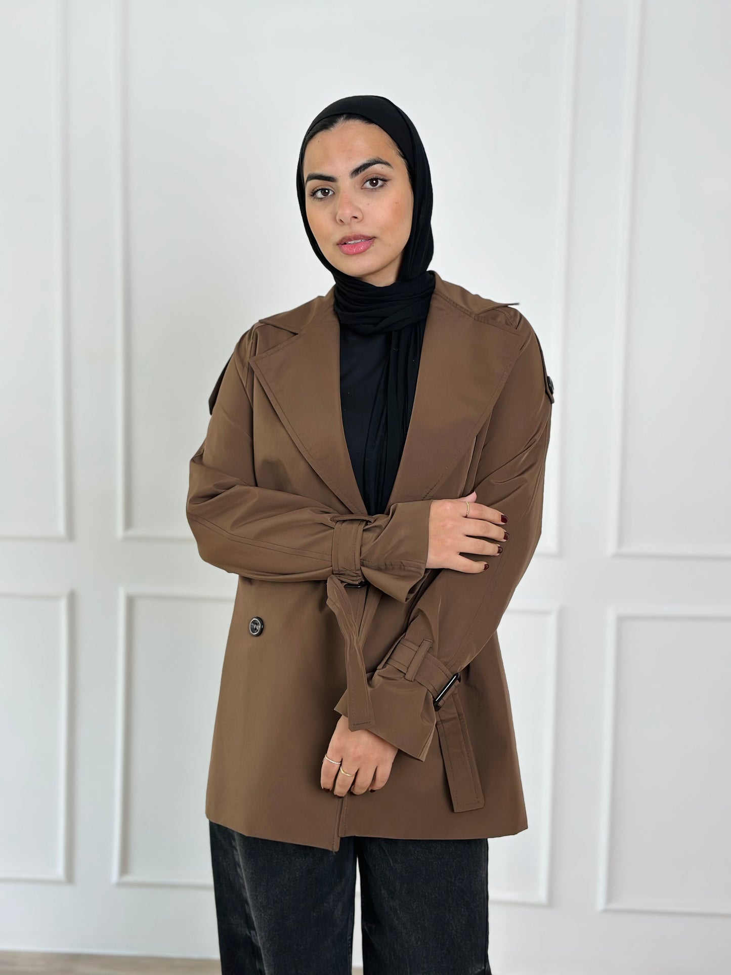 short trench coat-brown