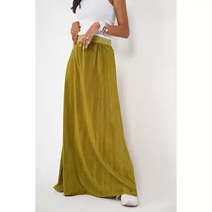 102 green plain plisse skirt