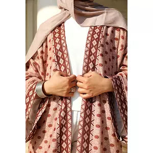 Arabsic printed linen kimono