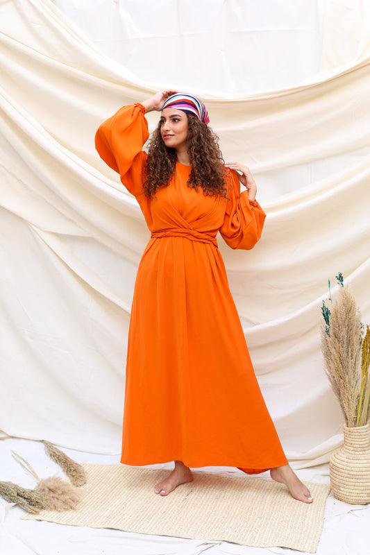 Belt dress (orange)